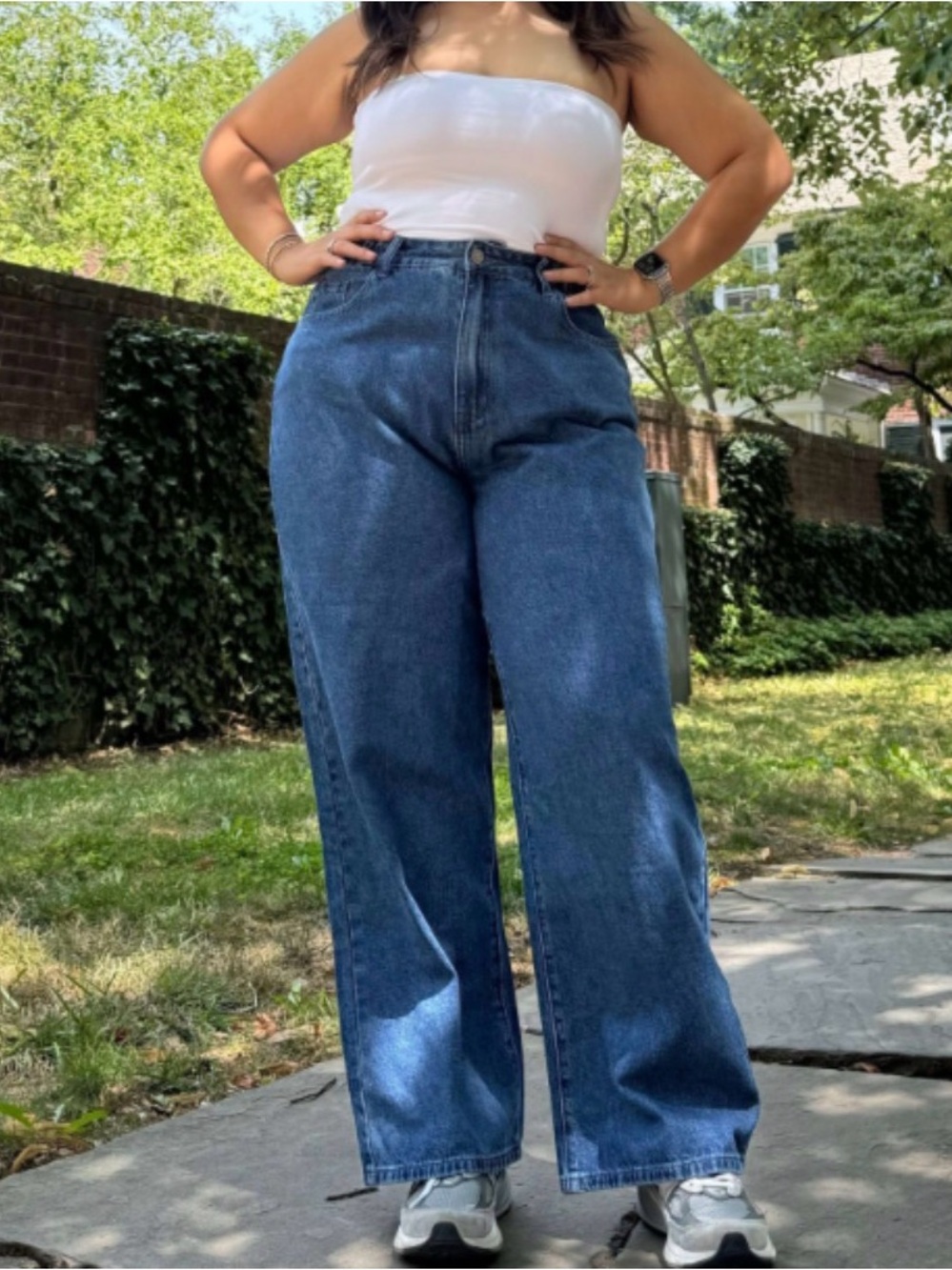 Shiny by Nature High Rise Wide-Leg Medium Wash Denim Jeans Womens XL